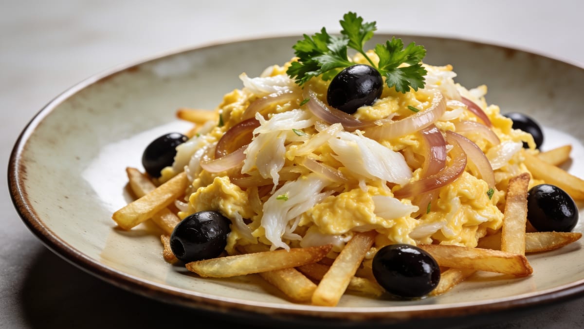 Bacalhau à Brás — Portuguese Salt Cod with Eggs · Portuguese main course