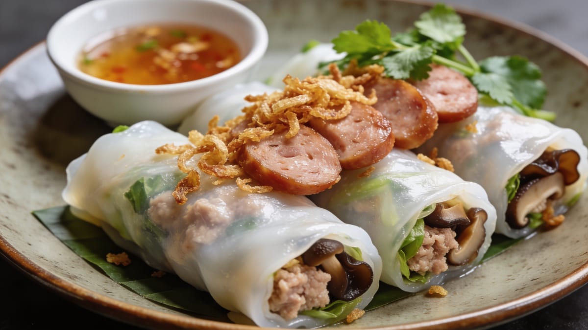 Bánh Cuốn — Vietnamese Steamed Rice Rolls · Vietnamese breakfast
