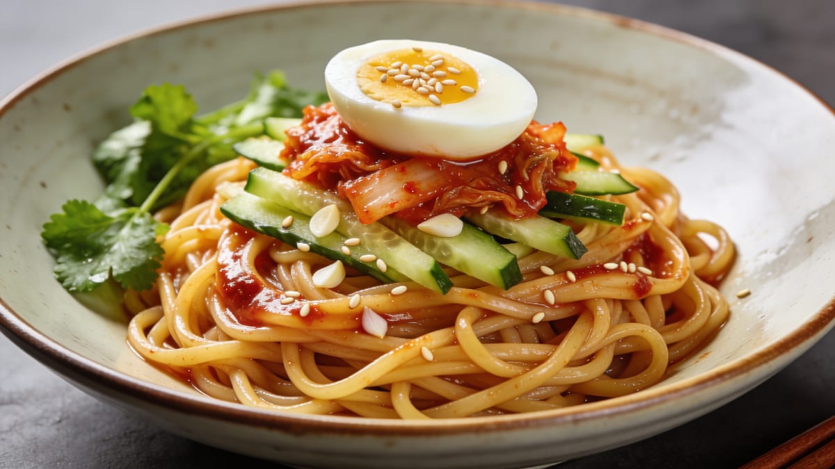 Bibim Guksu — Korean Spicy Cold Noodles · Korean main course