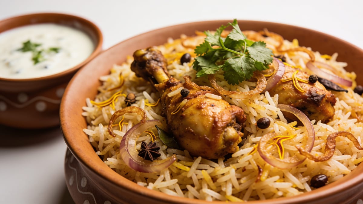 Chicken Biryani — Spiced Layered Rice · Indian main course
