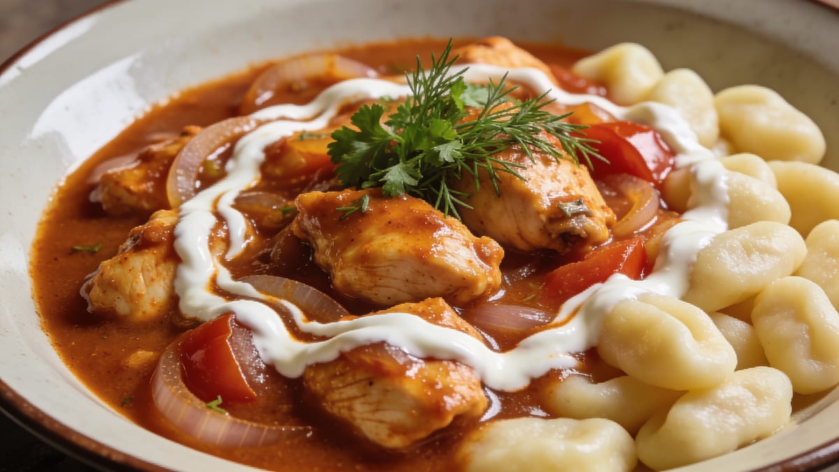 Csirkepaprikás — Hungarian Chicken Paprikash · Hungarian main course