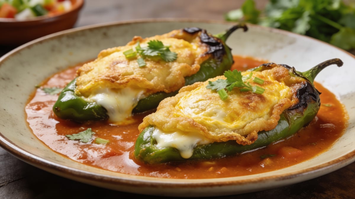 Chiles Rellenos — Mexican Stuffed Poblano Peppers · Mexican main course
