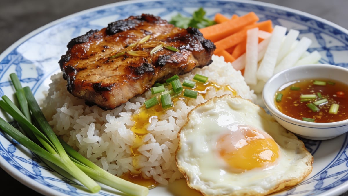 Cơm Tấm — Vietnamese Broken Rice with Grilled Pork · Vietnamese main course