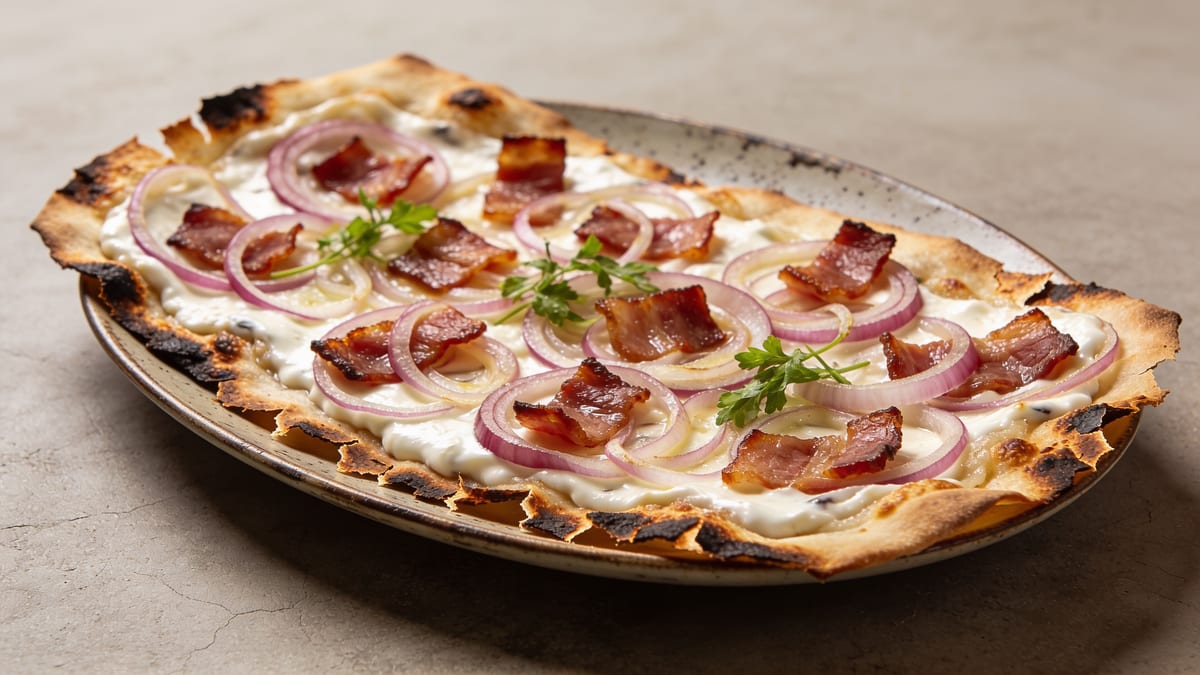 Flammkuchen — German-Alsatian Thin Crust Tart · German main course