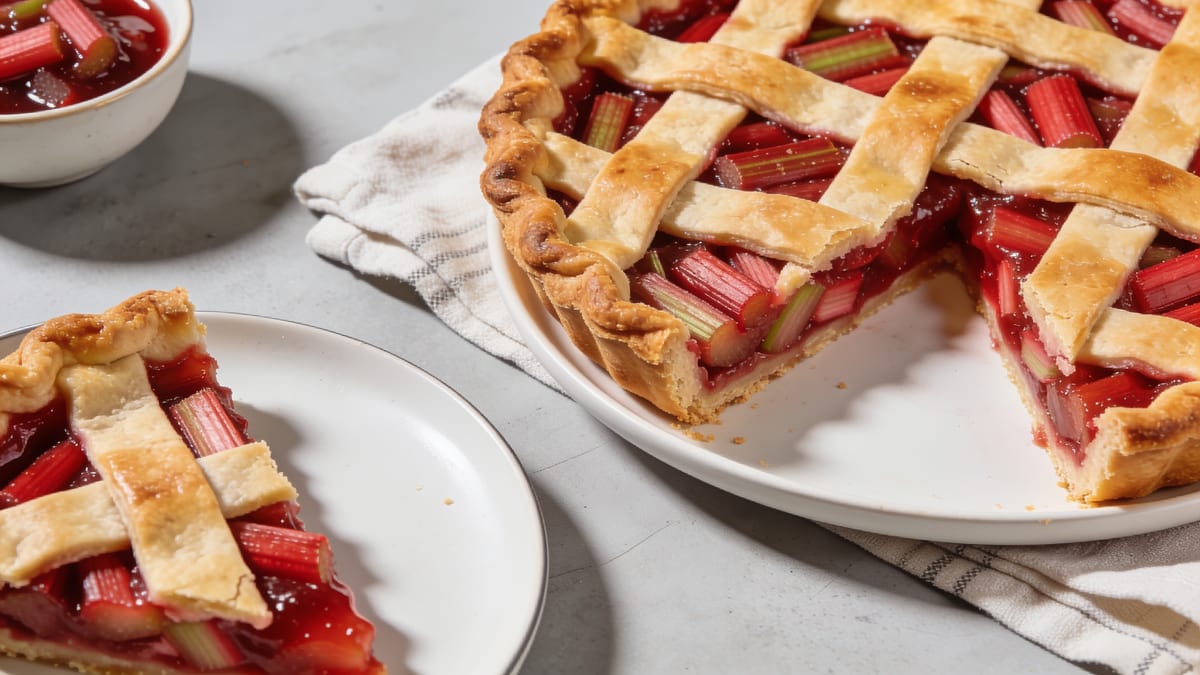 Fresh Rhubarb Pie · American dessert