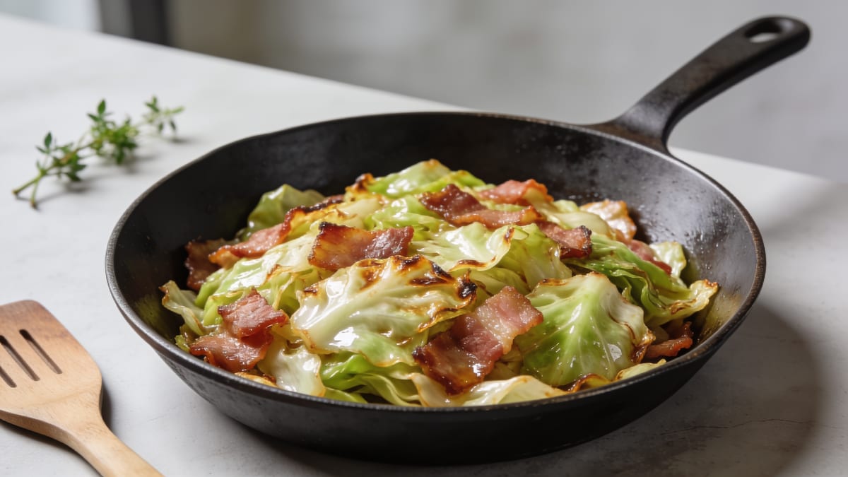 Fried Cabbage with Bacon · American main course