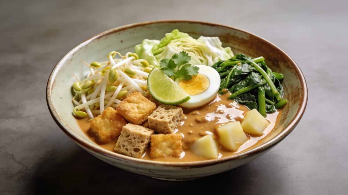 Gado-Gado — Indonesian Salad with Peanut Sauce · Indonesian salad
