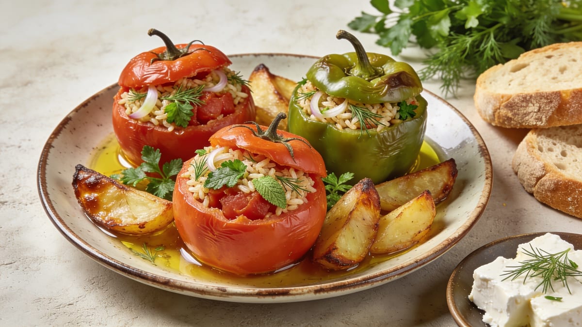 Gemista — Greek Baked Stuffed Vegetables · Greek main course