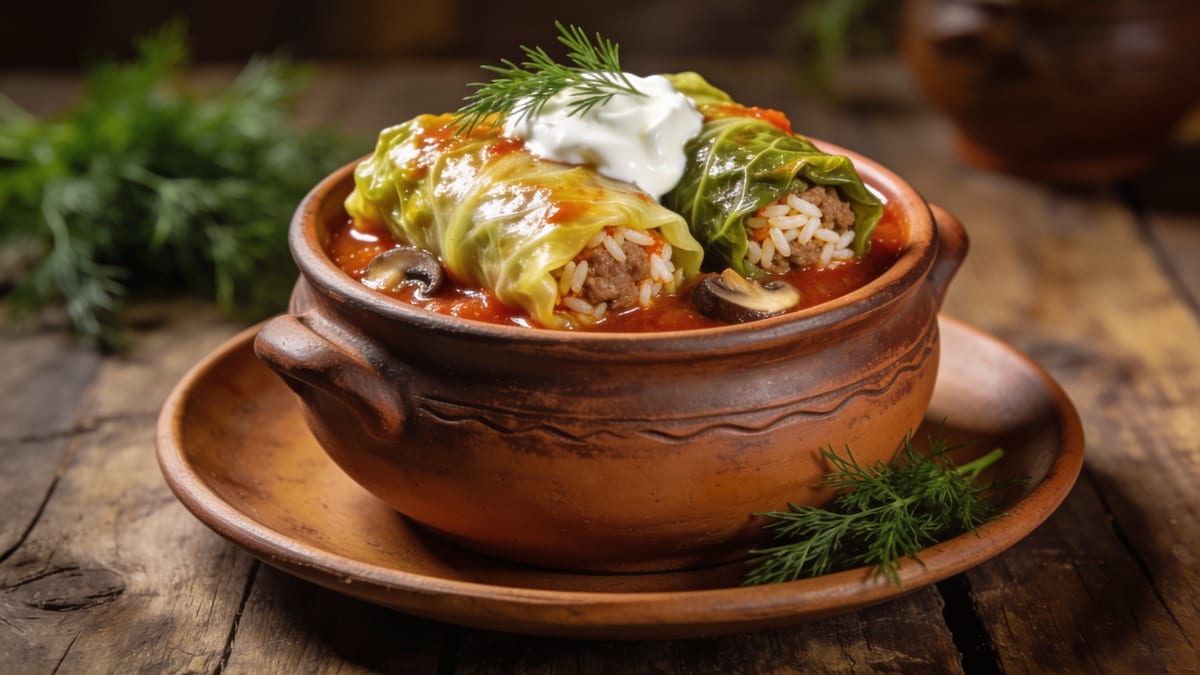 Holubtsi — Ukrainian Stuffed Cabbage Rolls · Ukrainian main course