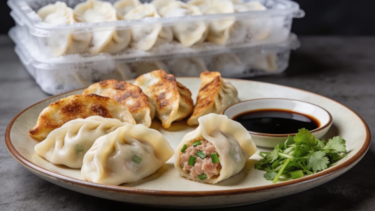 Pork & Chive Dumplings (Jiaozi) · Chinese main course