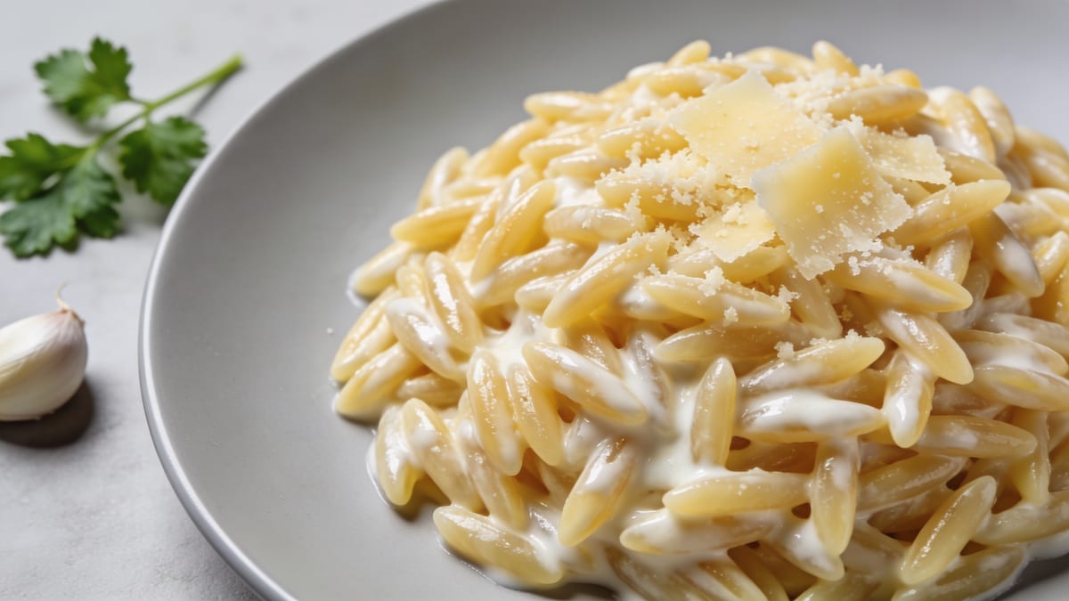 Parmesan Garlic Orzo · Italian main course