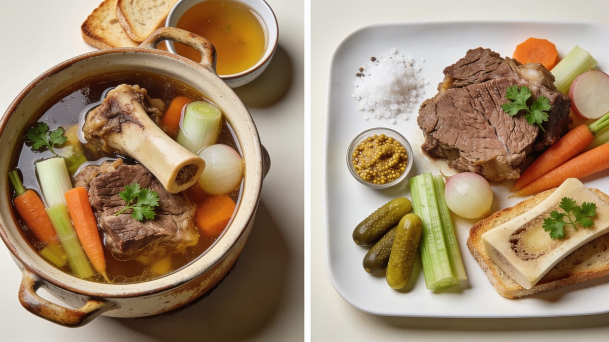 Pot-au-feu — French Boiled Beef & Vegetables · French main course