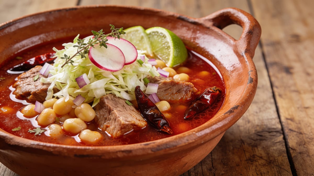 Pozole Rojo — Mexican Hominy & Pork Soup · Mexican main course