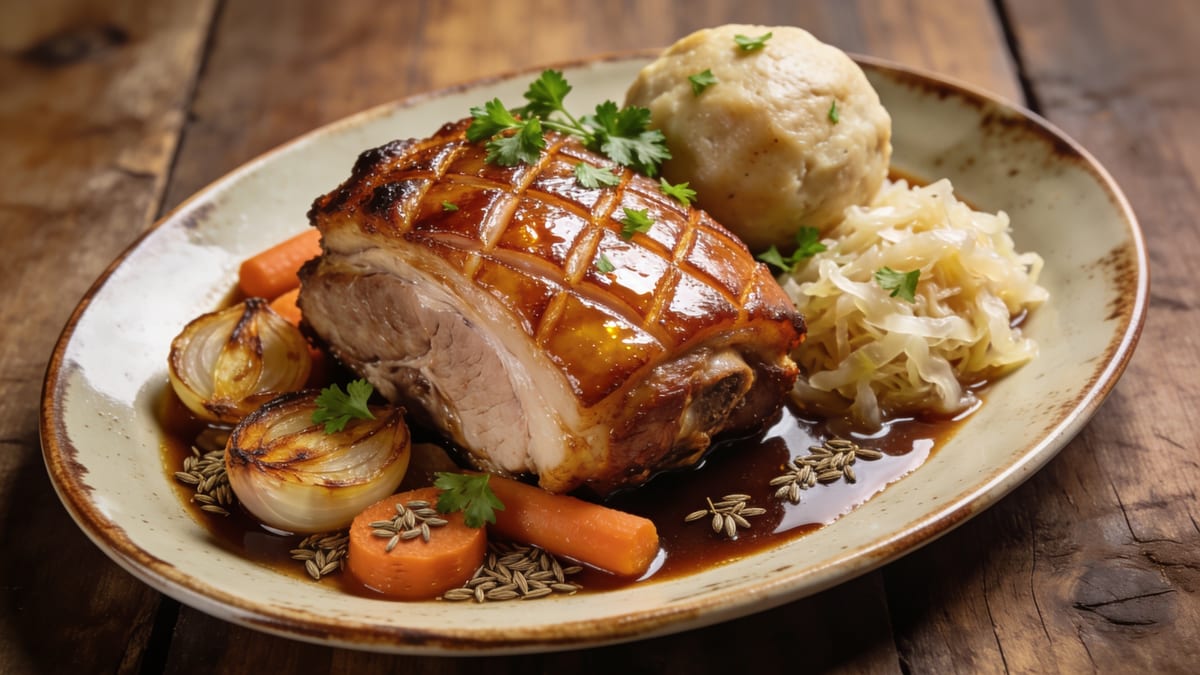 Schweinebraten — Bavarian Roast Pork with Crackling · German main course