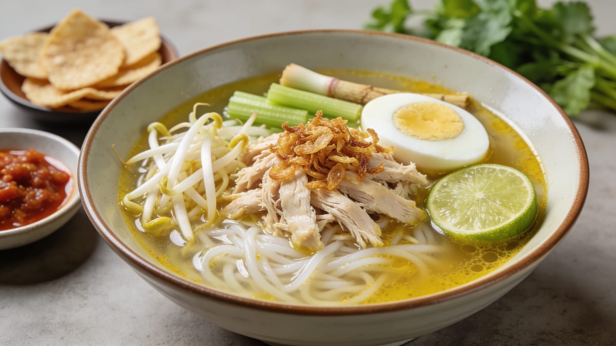 Soto Ayam — Indonesian Turmeric Chicken Soup · Indonesian main course