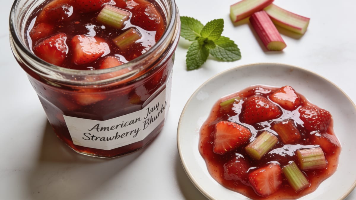 Confettura di fragole e rabarbaro · American breakfast