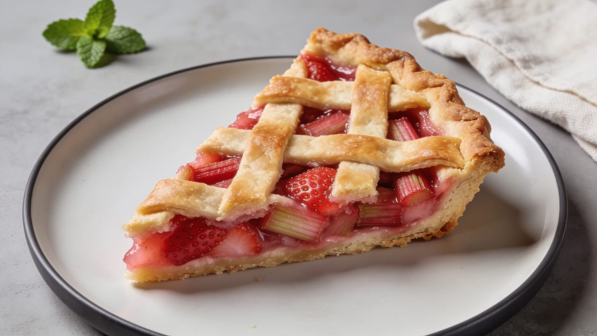 Erdbeer-Rhabarber-Pie · American dessert