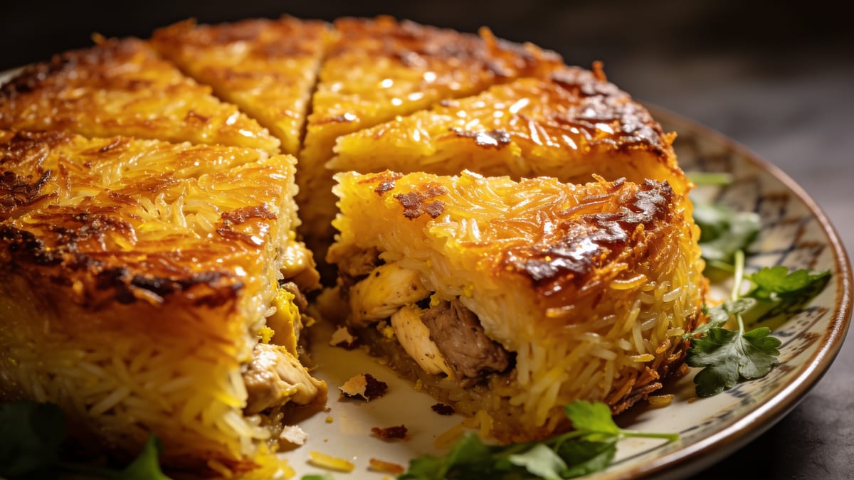 Tahchin — Persian Saffron Yogurt Rice Cake · Persian main course