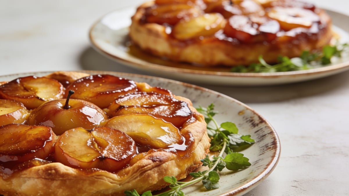 Tarte Tatin — French Upside-Down Caramel Apple Tart · French dessert