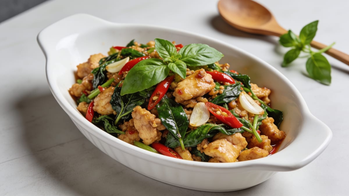Thai Basil Chicken (Pad Krapow Gai) · Thai main course