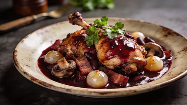 Coq au Vin — Chicken Braised in Red Wine
