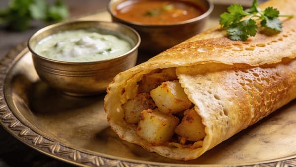 Masala Dosa — South Indian Crispy Rice Crepe