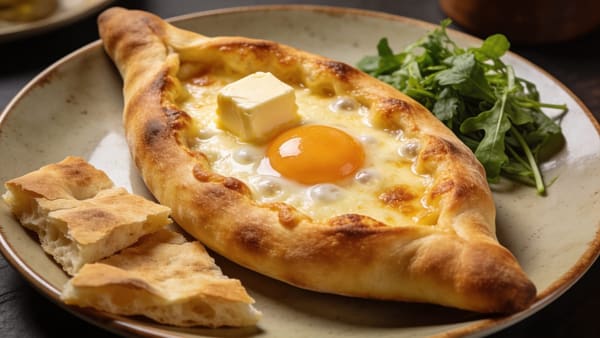 Adjaruli Khachapuri — Georgian Cheese Bread Boat