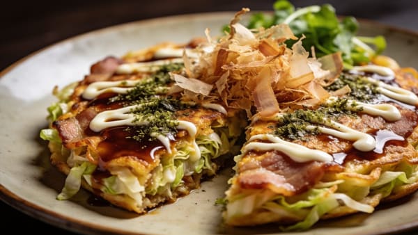Okonomiyaki — herzhafter Pfannkuchen aus Osaka