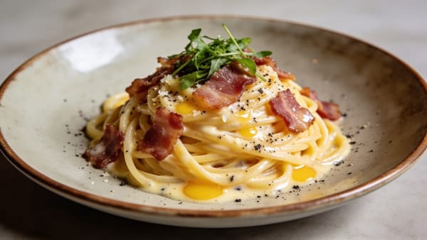 Spaghetti alla Carbonara — Roman Egg & Guanciale Pasta