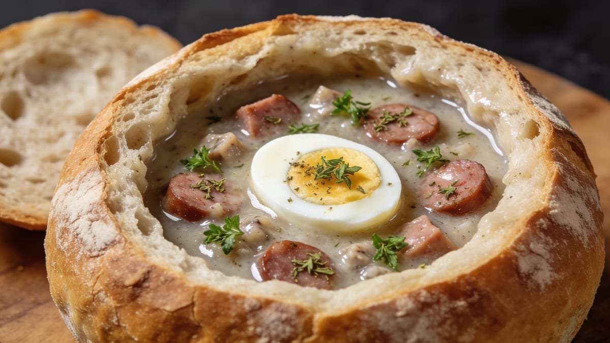 Żurek — Polish Sour Rye Soup · Polish soup